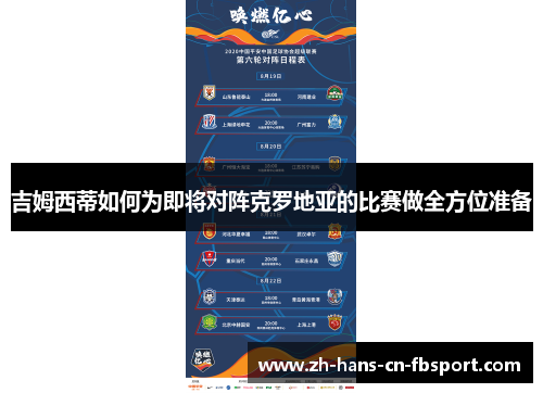 吉姆西蒂如何为即将对阵克罗地亚的比赛做全方位准备